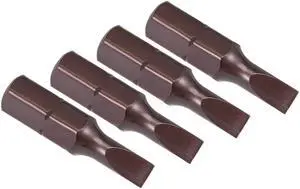 4pcs 25mm Long 1/4" Hex Shank SL4 Slot Screwdriver Bits S2 High Alloy Steel