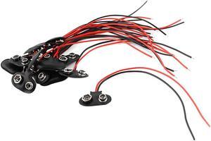 Unique Bargains 15pcs 2 Wires Leads 9V Batteries Clip Connectors Battery Holder Buckle