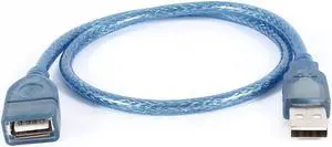 Unique Bargains Blue Plastic Housing USB 2.0 Female to Male F/M Extension Cable Cord 50cm