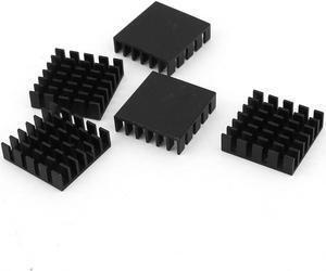 Unique Bargains 5 Pieces Black Aluminum Cooler Radiator Heat Sink Heatsink 20mm x 20mm x 6mm