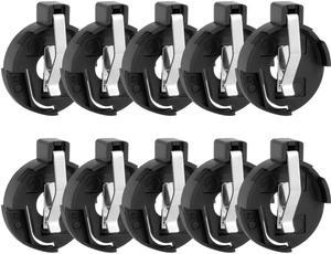 Unique Bargains CR2016 2025 2032 Coin Cell Button Battery Holder Socket Black 10 Pcs