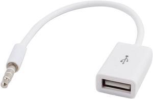 Sync 3.5mm Male AUX Audio Plug Jack to USB 2.0 Female Converter Cable Cord
