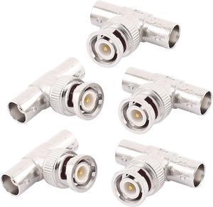 5 Pcs BNC Q9 3 Way T Connector 1 Male to 2 Female Video Adaptor For CCTV Camera