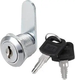5/8" Cylinder Length Zinc Alloy Chrome Plated Cam Lock w Key, Keyed Alike