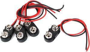 9 Volt Black Battery Buckle Clip Holder I Type Connector Lead Wire Cord 4 Pcs