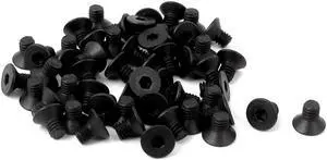 Unique Bargains M2.5x4mm 10.9 Carbon Steel Countersunk Head Hex Socket Screw Black 50pcs