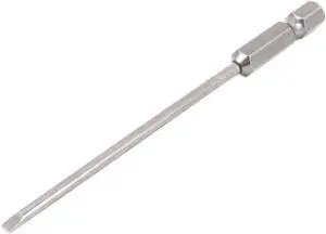 Unique Bargains 1/4" Hex Shank 100mm Long 3mm Tip Width Slotted Heada Screwdriver Bits