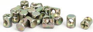 M6 x 12mm Cross Dowel Slotted Barrel Nuts 20PCS for Furniture Bed Crib Chair