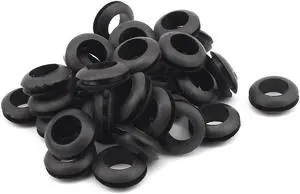 10mm Cable Hole Dia Electrical Firewall Wiring Gasket Rubber Grommet Black 38PCS