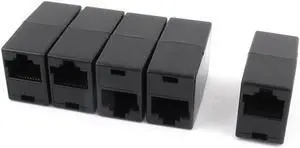 Unique Bargains 5 Pcs RJ45 CAT5 Network Cable Connector Extender Plug Coupler Joiner Black