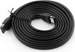 Unique Bargains 2M 6.5Ft 7pin eSATA Male to Male M/M Connector HDD Hard Drive Data Cable Black