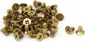 Unique Bargains M3 x 5mm Brass Phillips Drive Flat Head Countersunk Screws GB819 50 Pcs