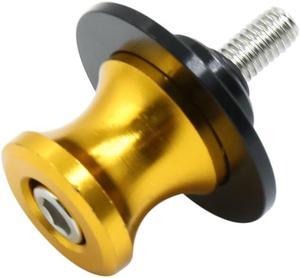 6mm Gold Tone Aluminum Alloy Motorcycle Swingarm Spool Slider Stand Bobbin