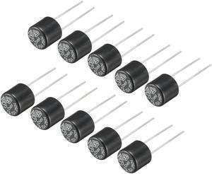 10Pcs DIP Mounted Miniature Cylinder Slow Blow Micro Fuse T3.15A 3.15A 250V Black