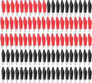 Alligator Clips Clamps , Crocodile Alligator Jumper Electric Test Clips Helper with Protective Insulation Cover , 100pcs