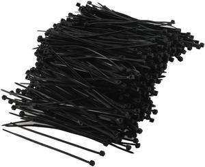 Unique Bargains 1000 Pcs Black Cable Fasten Tie 80mm x 2mm for Computer Wiring