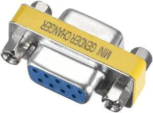 DB9 VGA Gender Changer 9 Pin Female to Female 2-row Mini Gender Changer Coupler Adapter Connector for Serial Applications Blue Pack of 1
