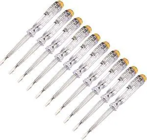 Voltage Tester, Slotted Screwdriver Electric Pen Circuit Test Electroprobe, AC100-500V 3mm Slot 10pcs