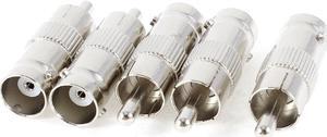 Unique Bargains 5 Pieces RCA Male to BNC Female M/F Connector Coupler Coax Cable Adapter