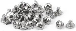 M3 x 4mm 316 Stainless Steel Truss Phillips Head Machine Screw Silver Tone 30pcs