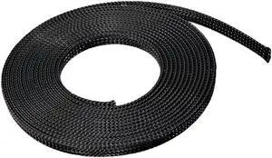 PET Cable Wire Wrap 6mm Expandable Braided Sleeving Black 6.56ft Length