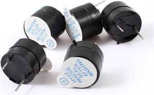 Unique Bargains 5pcs DC 3/5V Industrial Electronic Continuous Sound Buzzer Black 12x9.5mm