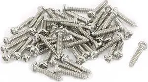 50pcs M1.5 x 10mm Stainless Steel Phillips Pan Round Head Self Tapping Screws