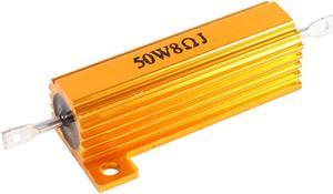 50W 8 Ohm 5% Chassis Mounted Audio Aluminum Clad Resistors Gold Tone