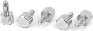 Computer PC Case Stainless Steel Flat Head Knurled Thumb Screw M4 x 10mm 5pcs