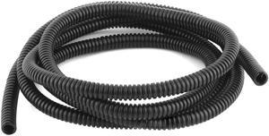 Flexible Corrugated Conduit Tube Pipe Hose Wire Tubing Black 1.92m 6.3Ft Long