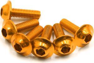 6PCS M6 x 20mm Gold Tone Hexagon License Plates Bolts Screws for Motorcycle Car