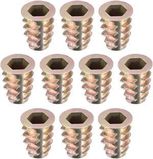 Threaded Insert Nuts Zinc Alloy Hex Socket M8 Internal Threads 18mm Length 10pcs