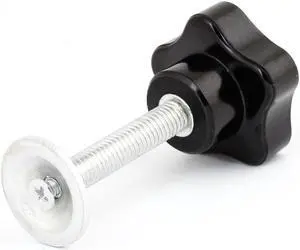Unique Bargains M8 Male Threaded 40mm Star Head Plastic Metal Clamping Knob Grip Black