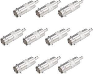 10pcs BNC Female to RCA Male Adapter Coaxial Cable Connector for CCTV Security Camera