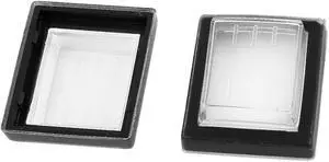 2 Pcs Clear Black Silicone Waterproof Rocker Switch Protect Cover Rectangle Cap