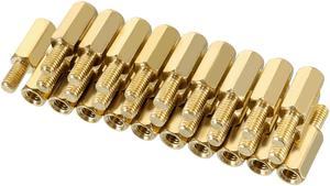 Unique Bargains 30pcs M3 10+6mm Female Male Thread Brass Hex Standoff Spacer Screws PCB Pillar