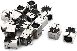 Unique BargainsPrinter Metal USB B Female 4 Pin PCB Solder Jack Socket Connector 15pcs