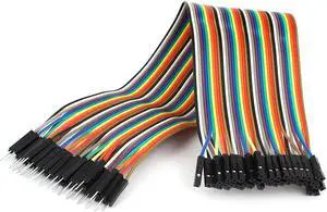 Unique Bargains 30cm 12" 40pin Male to Female 2.54mm 1P-1P Jumper Wire Flat Cable for Arduino