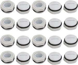 PG11 Nylon Male Threaded Cable Gland Screw End Cap Cover Gray 20pcs