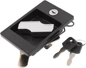 Unique Bargains Metal 2-Door Cupboard Closet Key Lock Entry Locker Hardware Black