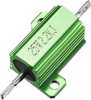 25W 2.2k Ohm Aluminium Housing Chassis Mount Wirewound Power Resistor Green 1pcs