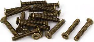 M5 x 30mm GB819 Phillips Flat Head Countersunk Screws Brass Tone 20 Pcs