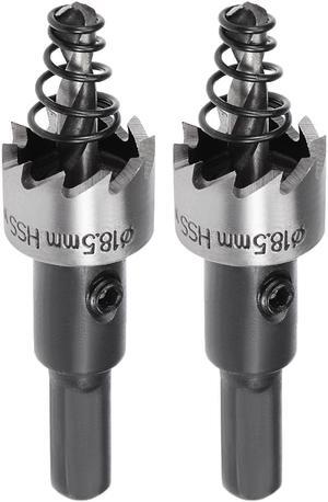 2 Pcs 18.5mm HSS Drill Bit Hole Saw Cutter for Metal Alloy Wood