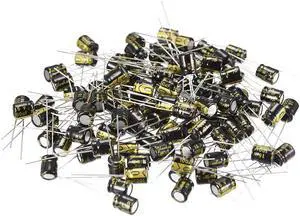 Aluminum Radial Electrolytic Capacitor 100uF 16V Life 6.3 x 7 mm Black 100pcs