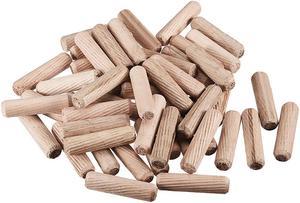 10x40mm Wooden Dowel Pin Wood Kiln Dried Fluted Beveled Hardwood 50pcs