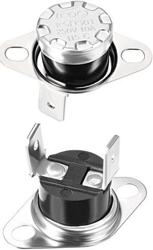 KSD301 Thermostat, Temperature Control Switch 115°C 10A Normally Closed N.C 2pcs