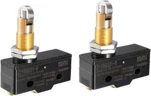 2PCS Z-15GQ21-B 1NO + 1NC Panel Mount Roller Plunger Micro Limit Switch, Screw Terminal