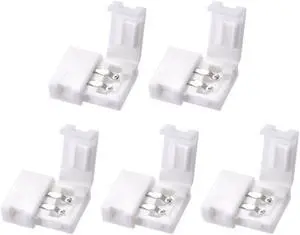 8mm 2P LED Strip Connector Solderless for Single Color 3528 2 Conductor Strip Light Strip to Strip 5Pcs