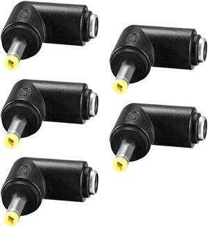DC Power Connector 90 Degree Right Angle 4.0mm x 1.7mm Male to 5.5mm x 2.1mm Female Coupler Adapter Converter 5Pcs