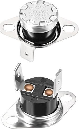 KSD301 Thermostat, Temperature Control Switch 65°C 10A Normally Open N.O 2pcs